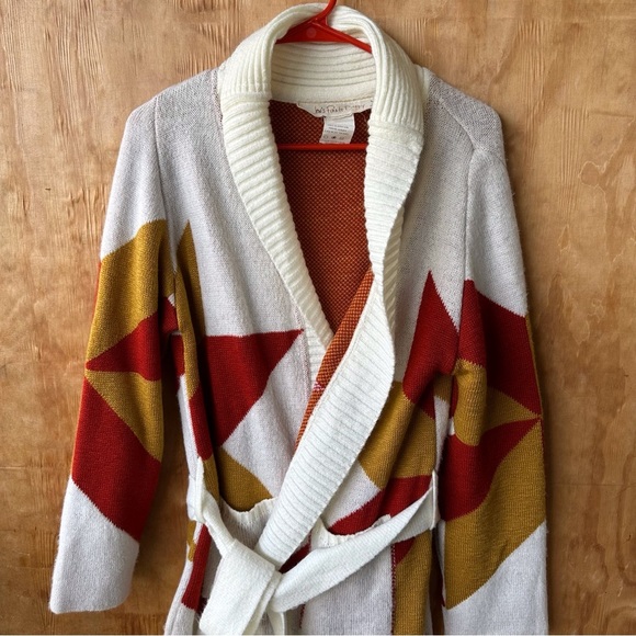 Jen’s Pirate Booty Freedom Star Cardigan Rust Yellow Reversible Holiday Sweater - Picture 6 of 15